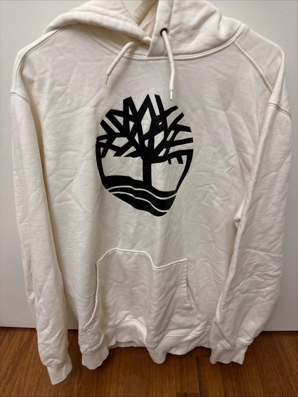 Timberland Men's Essential Kennebec River Tree Logo Hoodie Sweatshirt Cream XL